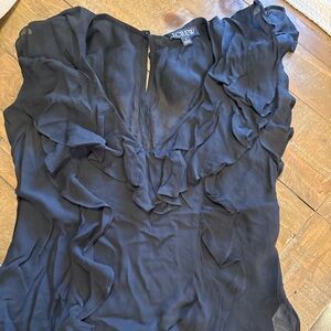 J Crew cap sleeve ruffle blouse. Like new.